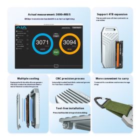 Lightning 4 Shell Compatible With Computer M2 Expansion External Solid State Aluminum Case
