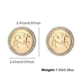 Ancient Coin Relief Pegasus Figure Carving Necklace And Earrings Suite