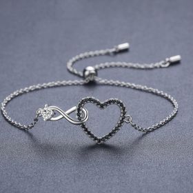 Heart-Shaped 8-shaped Bracelet Zircon Decoration