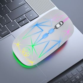 Wireless Bluetooth Mouse Dual-mode Luminous Charging Game Office 5-key Metal Roller